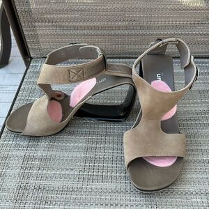 UNITED NUDE UN Ldies brown open heel sandals-40-10